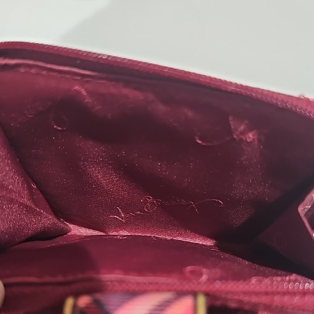 Vera Bradley Raspberry Paisley backpack with matching wallet - Picture 15 of 15